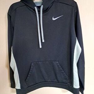 Nike Men's Black Hoodie with White Logo